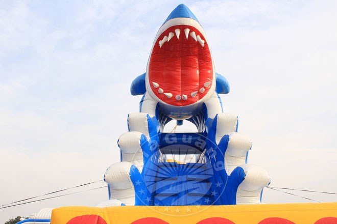 沧州鲨鱼充气水滑梯